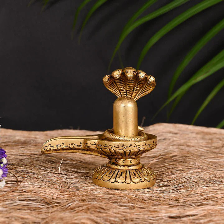 Brass Shivling/Shivlingam Idol (4.5 Inch) Vedansh Craft