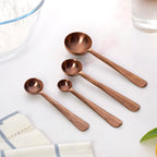 Rustic Cafecore Bronze Measuring Spoon Set Of 4 Nestasia