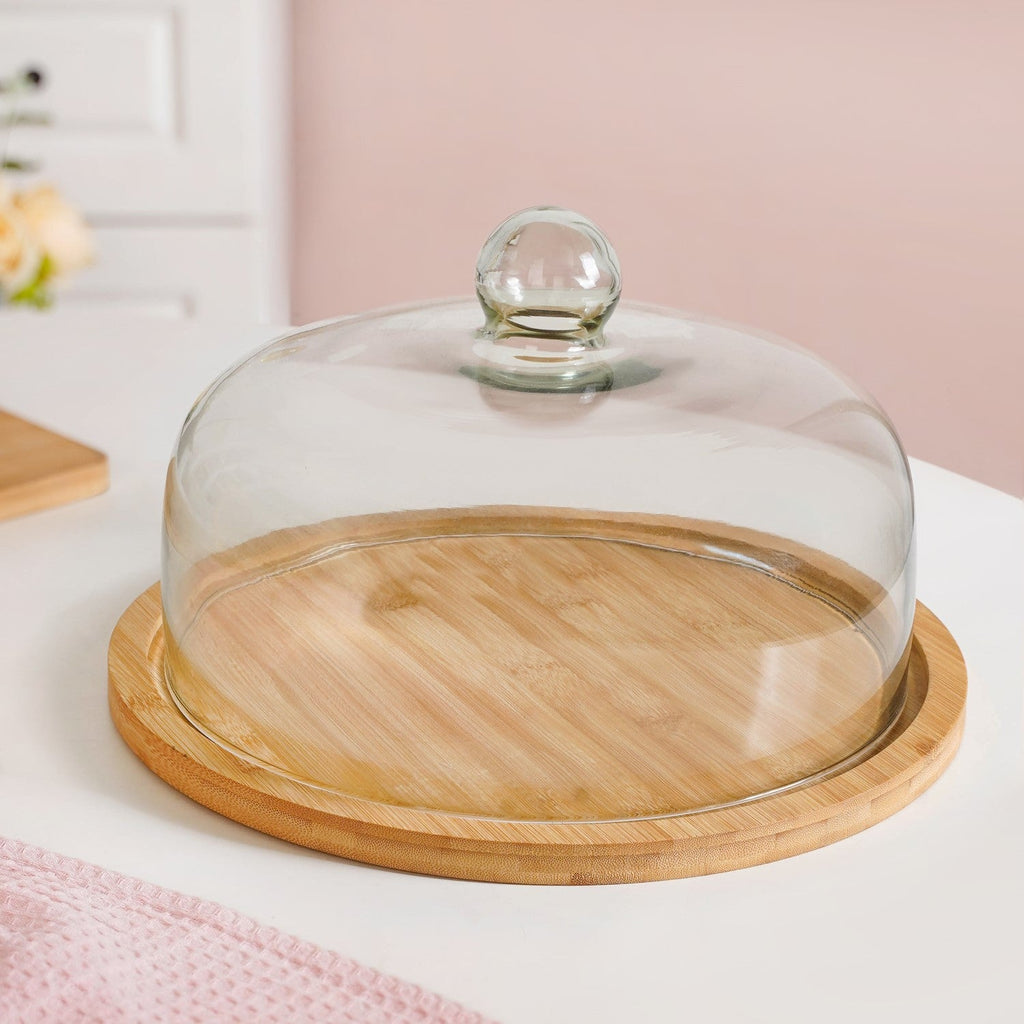 Cake Stand With Glass Cloche 11 Inch Nestasia