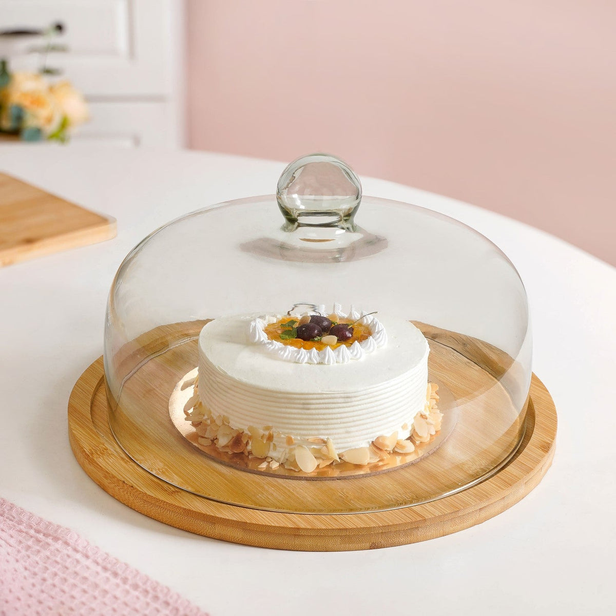 Cake Stand With Glass Cloche 11 Inch Nestasia