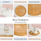 Cake Stand With Glass Cloche 11 Inch Nestasia