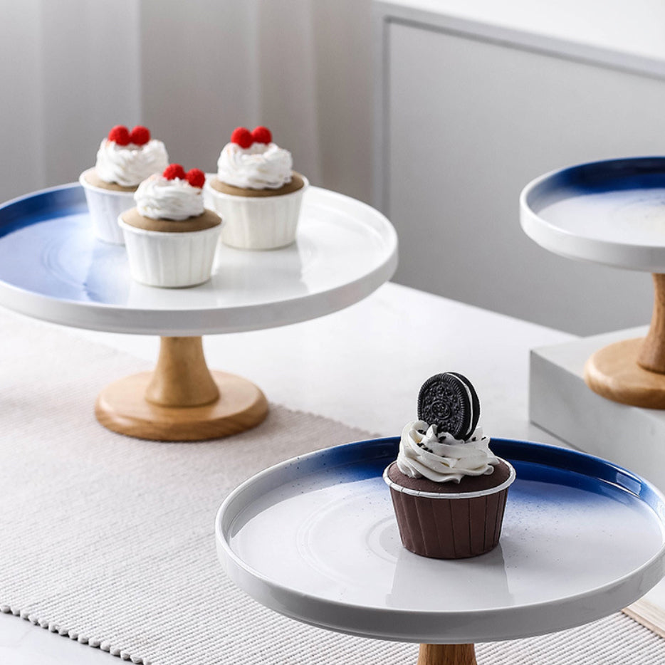 Cake Stand Blue And White 9.5 Inch Nestasia