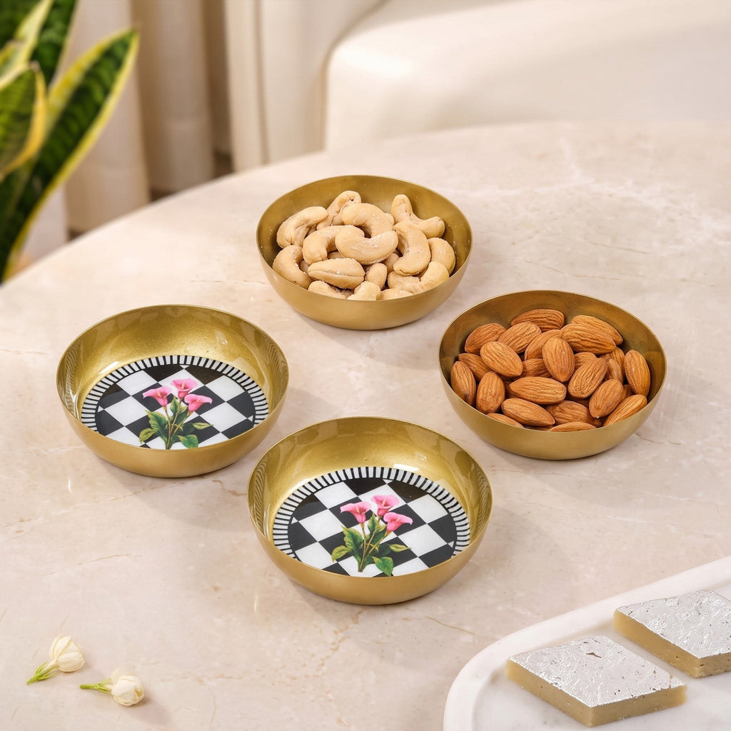 Lily Checkered Snack Bowl Set Of 4 Nestasia