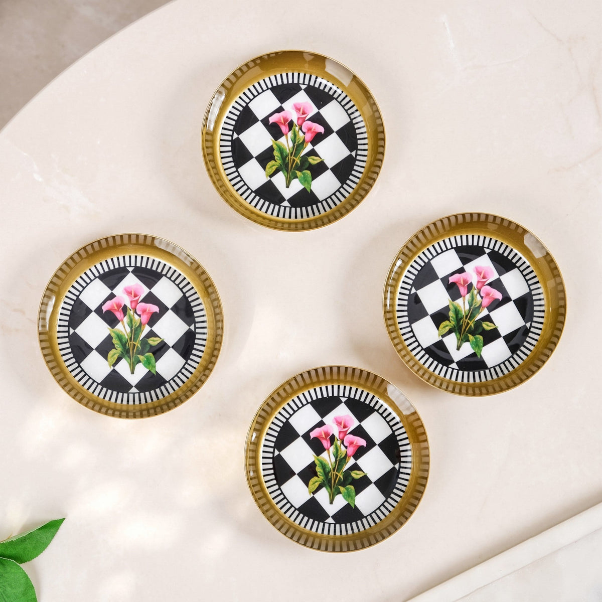 Lily Checkered Snack Bowl Set Of 4 Nestasia