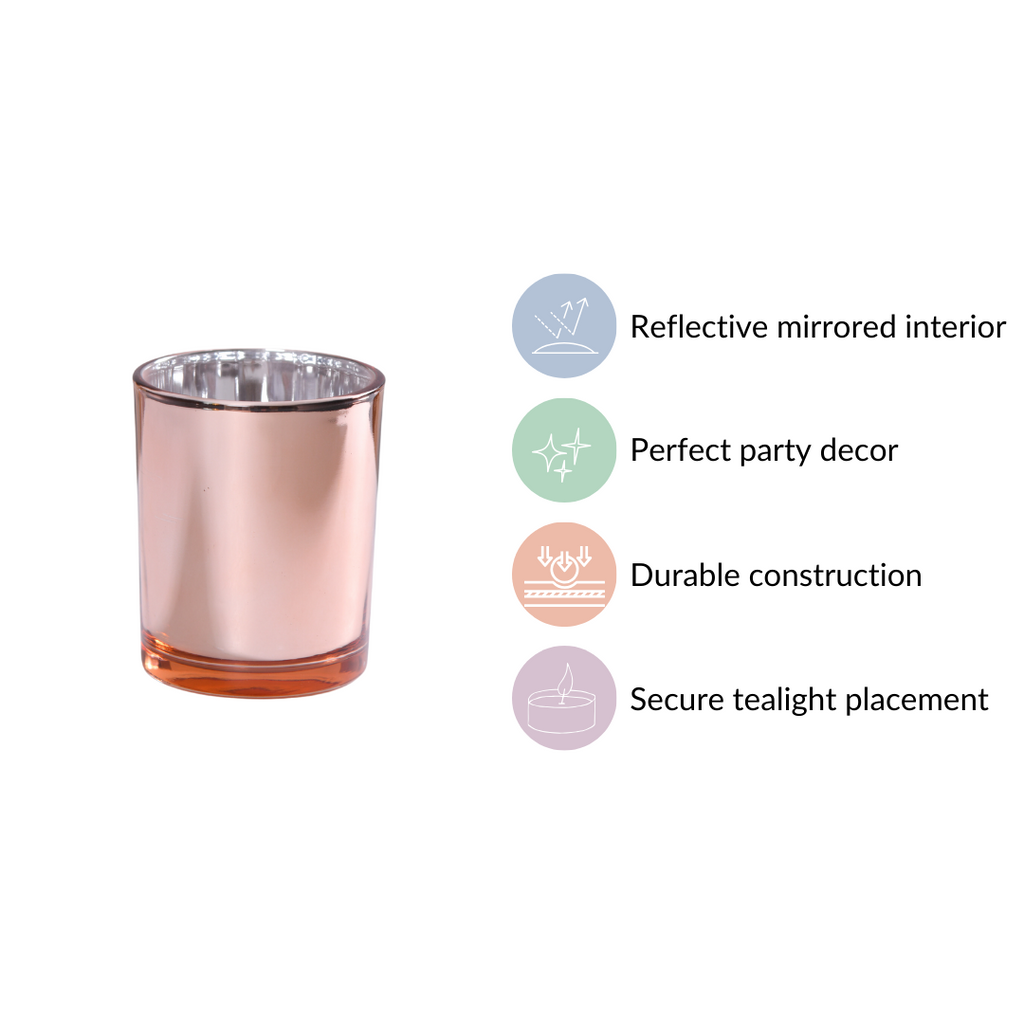 Rose Gold Tealight Holders For Home Decor Set Of 4 Nestasia