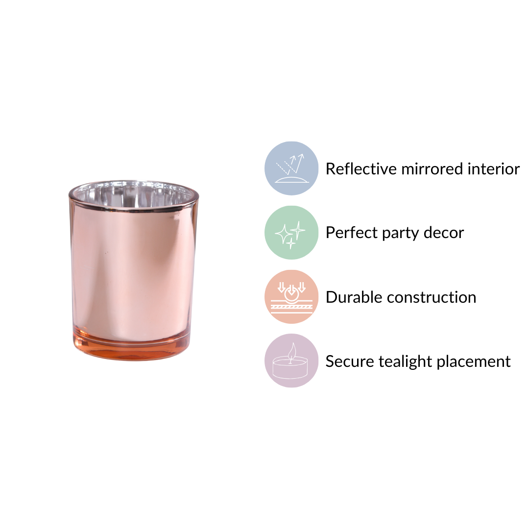 Rose Gold Tealight Holders For Home Decor Set Of 4 Nestasia