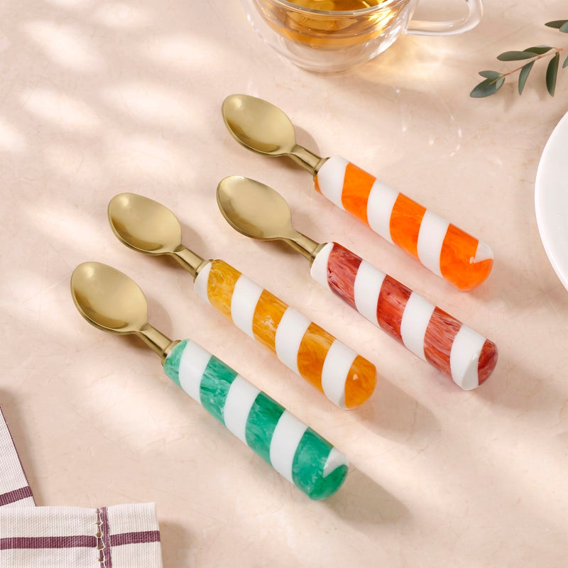 Color Candy Cane Dessert Spoon Set Of 4 Nestasia