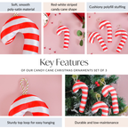 Candy Cane Christmas Ornaments Set Of 3 Nestasia