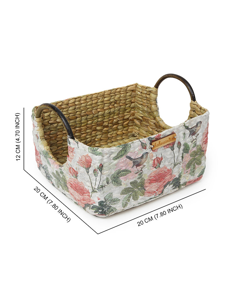 Handwoven Seagrass Basket with Handles for Stylish Home Storage and Gift Hampers
