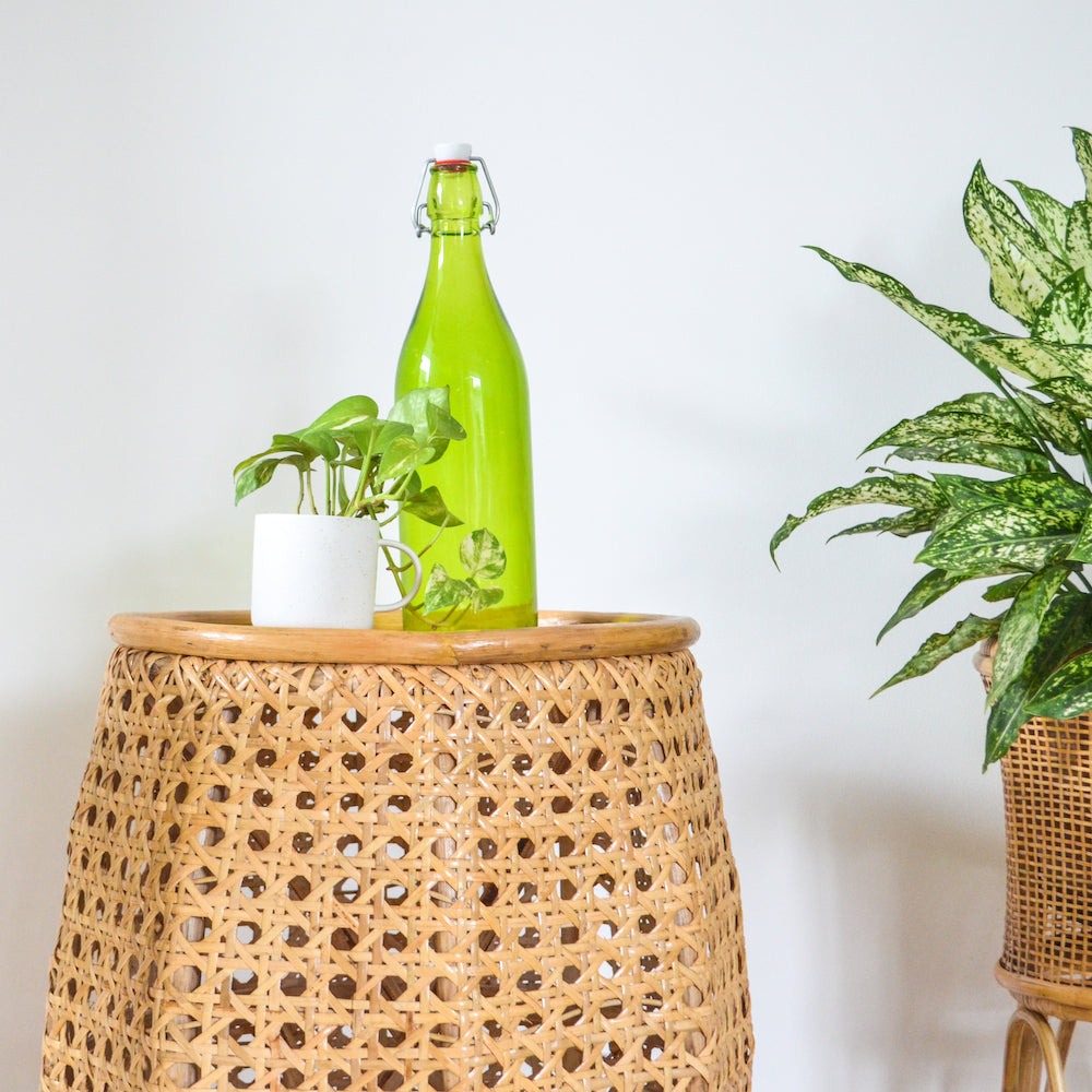 Cane Stool Table Nestasia
