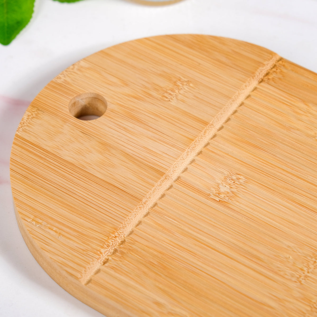 Ribbed Capsule Bamboo Zen Garden Serving Platter 15 Inch Nestasia