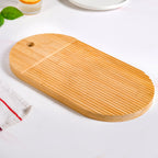 Ribbed Capsule Bamboo Zen Garden Serving Platter 15 Inch Nestasia