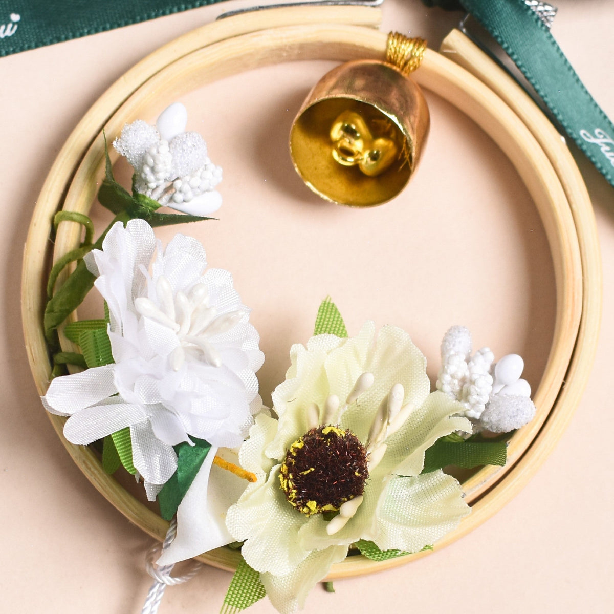 White Blooms DIY Hanging Car Accessory For Mirror Nestasia
