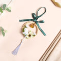 White Blooms DIY Hanging Car Accessory For Mirror Nestasia