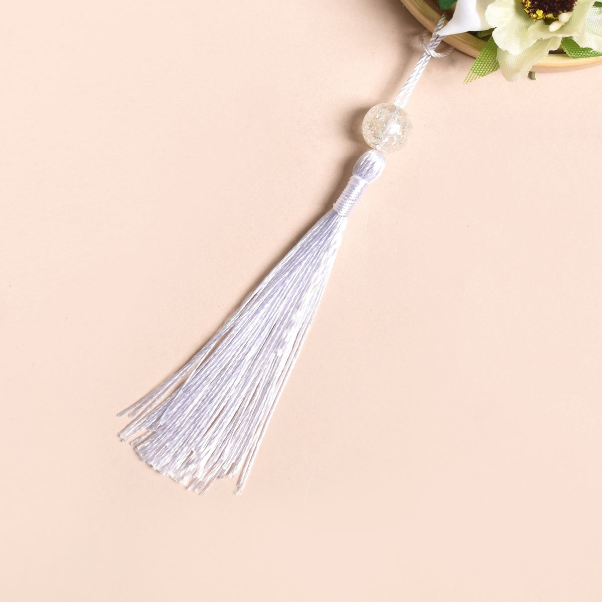 White Blooms DIY Hanging Car Accessory For Mirror Nestasia