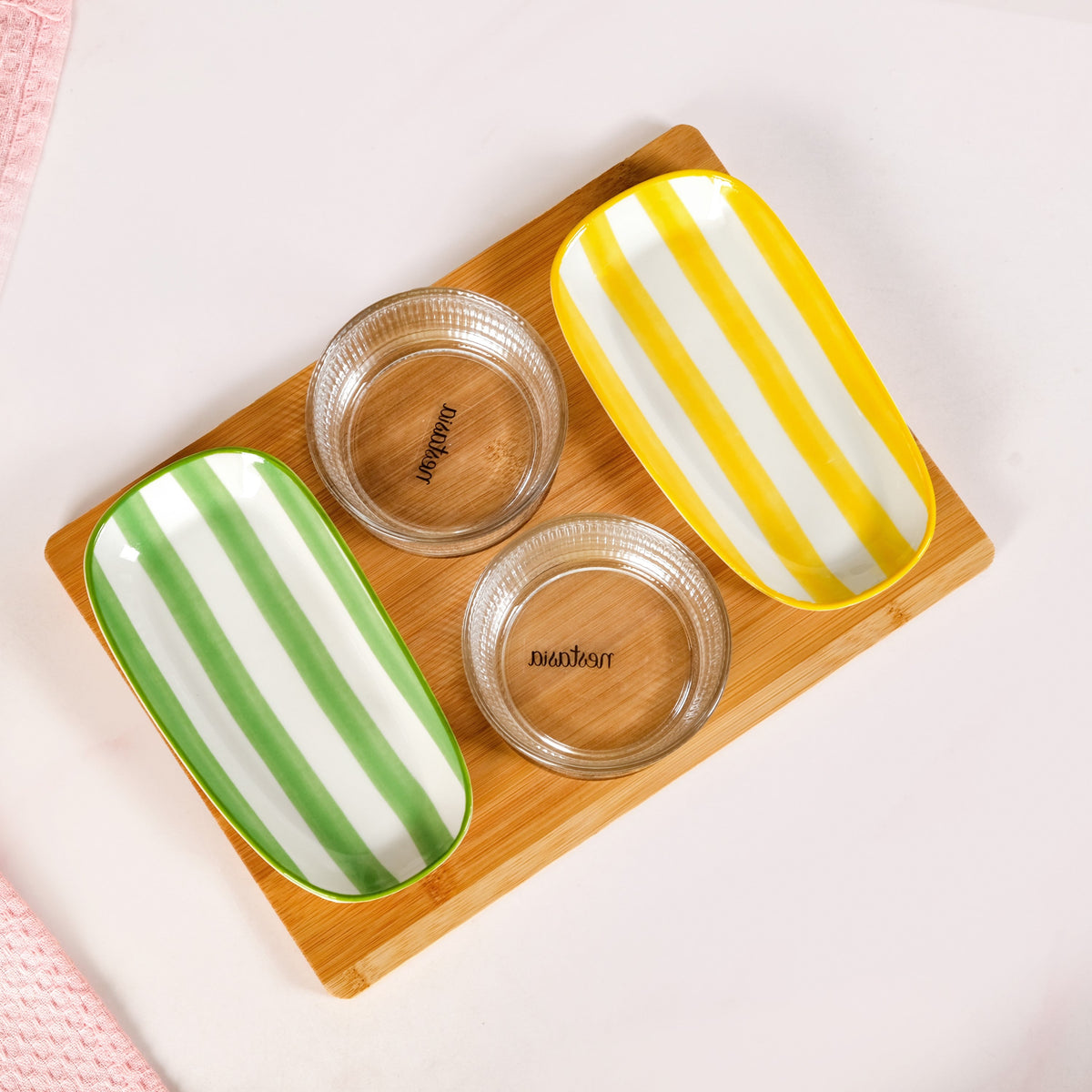 Carnival Stripe Serving Platter Set Of 5 Nestasia