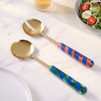 Carnival Swirl Stainless Steel Serving Set Of 2 Nestasia