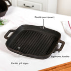 Cast Iron Grilling Pan With Side Handles Nestasia