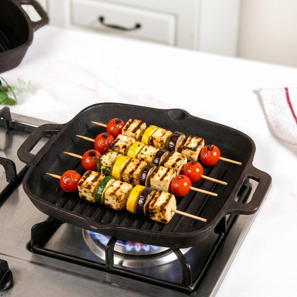 Cast Iron Grilling Pan With Side Handles Nestasia