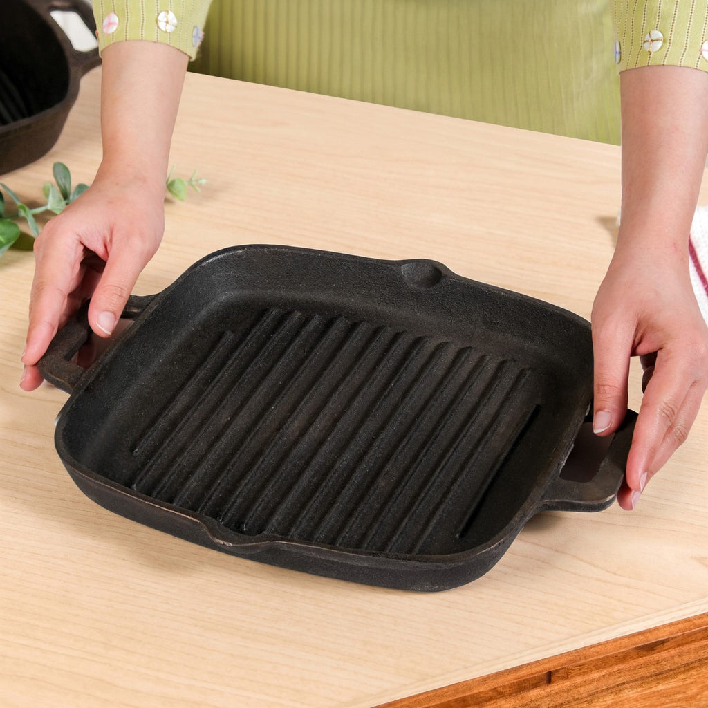 Cast Iron Grilling Pan With Side Handles Nestasia