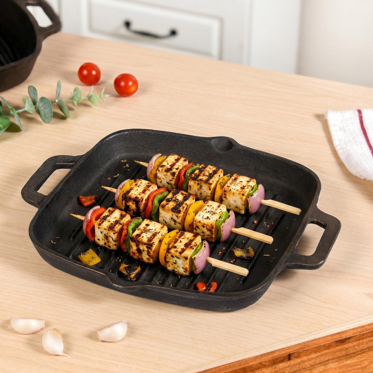 Cast Iron Grilling Pan With Side Handles Nestasia