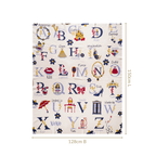 Castle Crown Alphabet Girls Fairytale Knitted Cotton Throw 150x128cm Nestasia