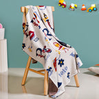 Castle Crown Alphabet Girls Fairytale Knitted Cotton Throw 150x128cm Nestasia