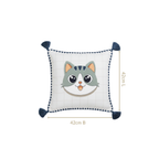 Cat Embroidered Kids Cushion Cover 42x42cm Nestasia