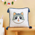 Cat Embroidered Kids Cushion Cover 42x42cm Nestasia