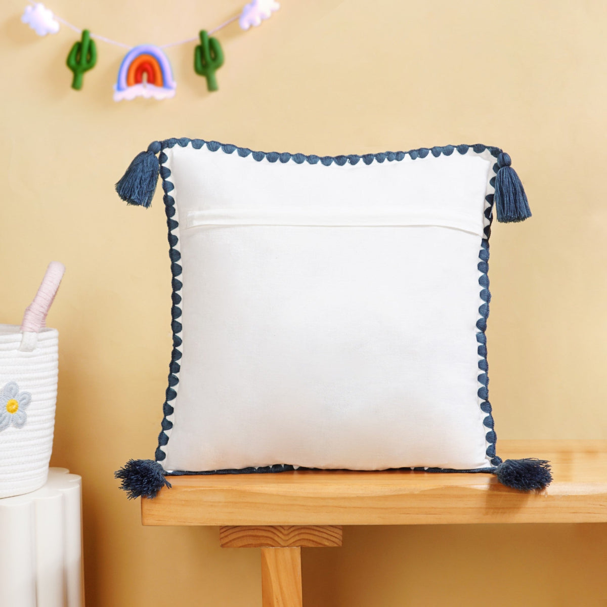 Cat Embroidered Kids Cushion Cover 42x42cm Nestasia
