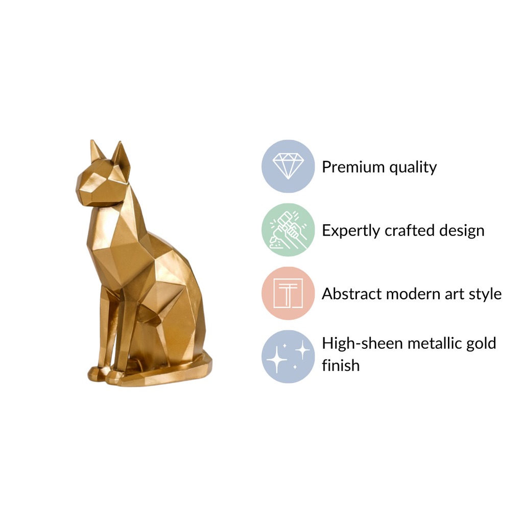 Cat Sculpture Gold For Home Decor Nestasia