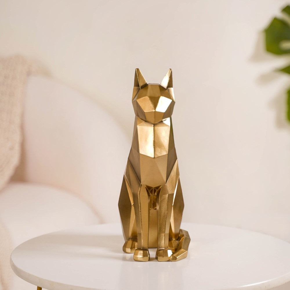 Cat Sculpture Gold For Home Decor Nestasia