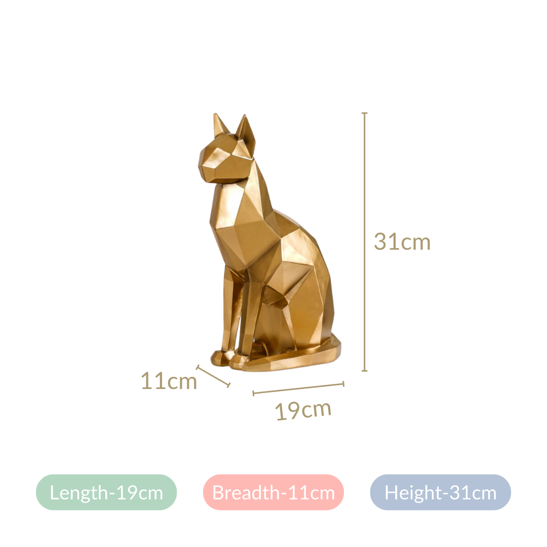 Cat Sculpture Gold For Home Decor Nestasia