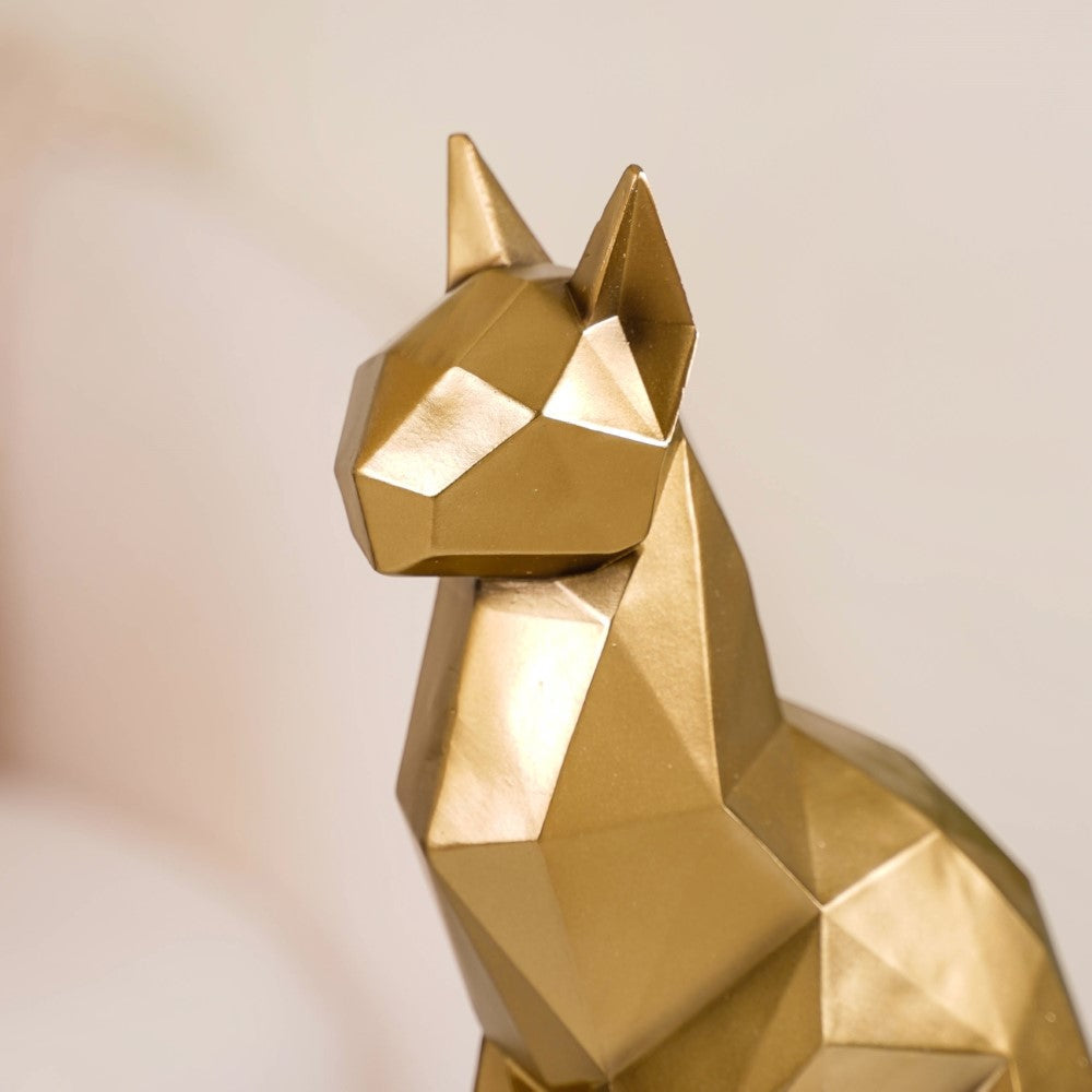 Cat Sculpture Gold For Home Decor Nestasia
