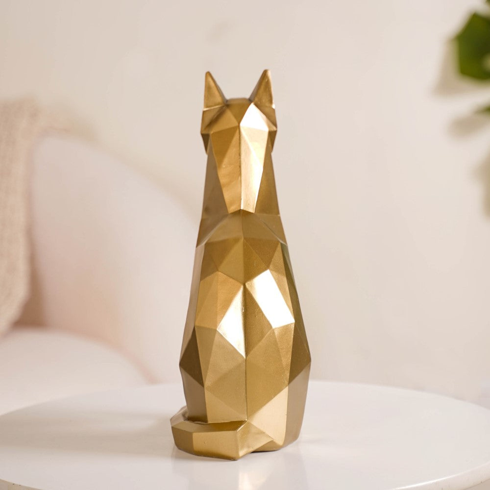 Cat Sculpture Gold For Home Decor Nestasia