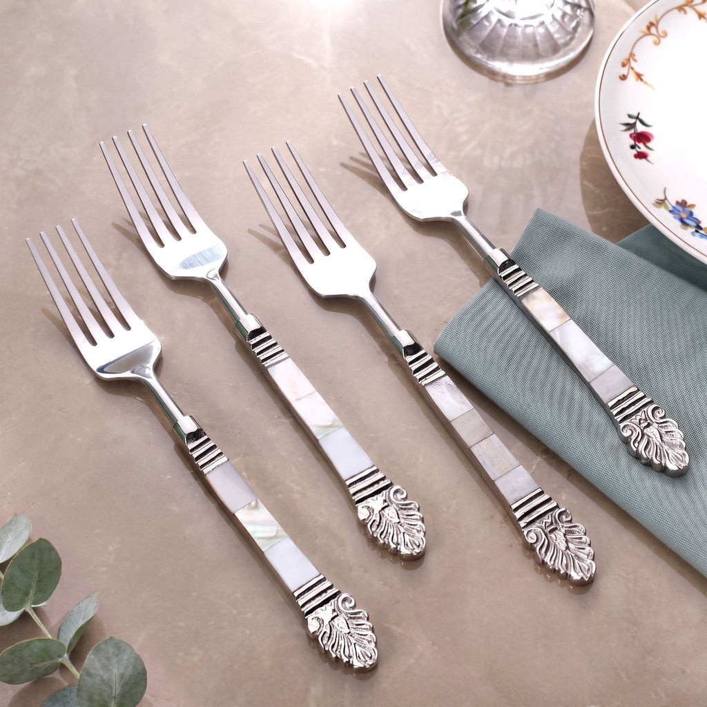 Baroque Mother Of Pearl Dinner Fork Set Of 4 Nestasia
