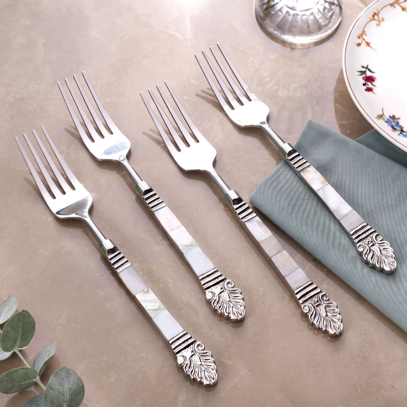 Baroque Mother Of Pearl Dinner Fork Set Of 4 Nestasia