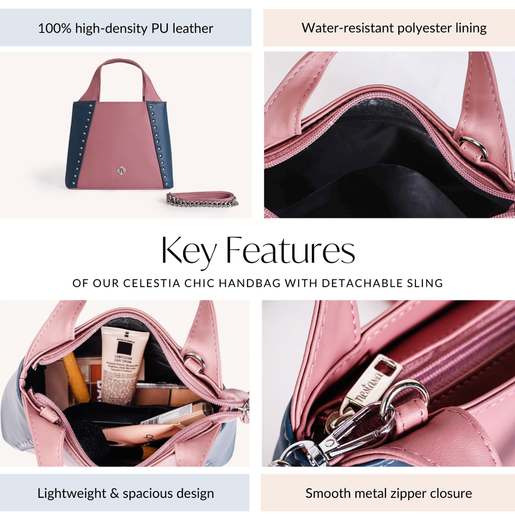Celestia Chic Handbag With Detachable Sling Nestasia