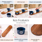 Celestial Charm Serving Platter With Bowls Set Of 5 Nestasia