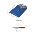 Celestial Ceramic Cheese Platter With Knife Set Of 2 Nestasia