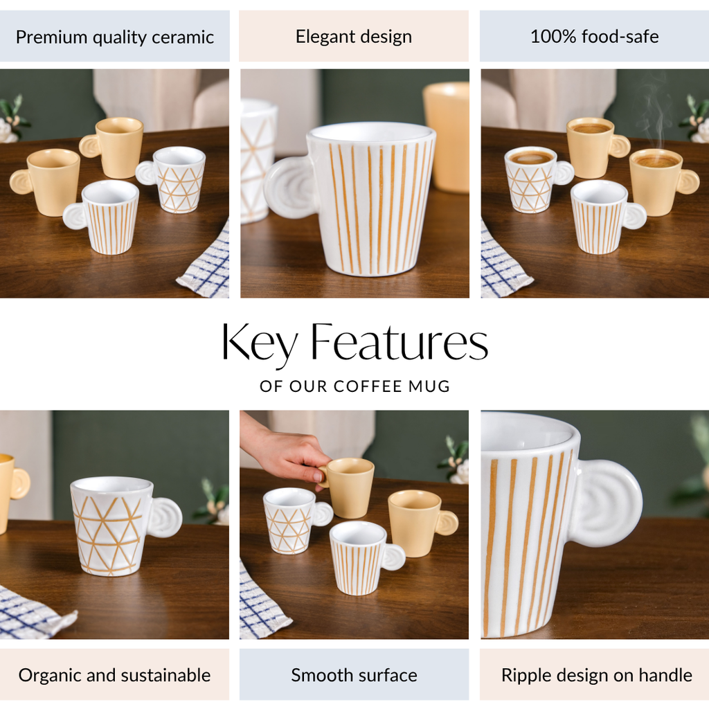 Ceramic Espresso Coffee Cup Set Of 4 100ml Nestasia