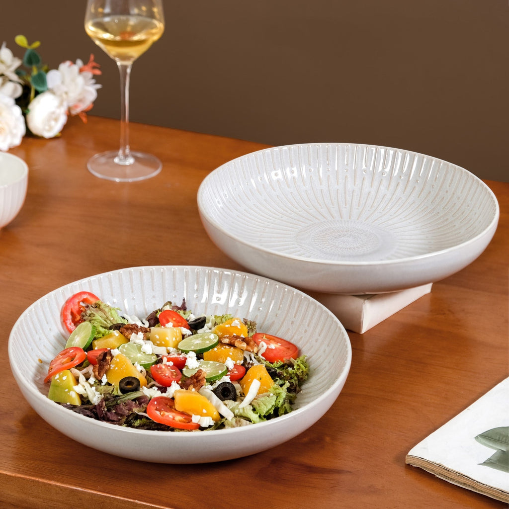 Set Of 2 Chic Ceramic Large Buddha Bowls 1800ml Nestasia