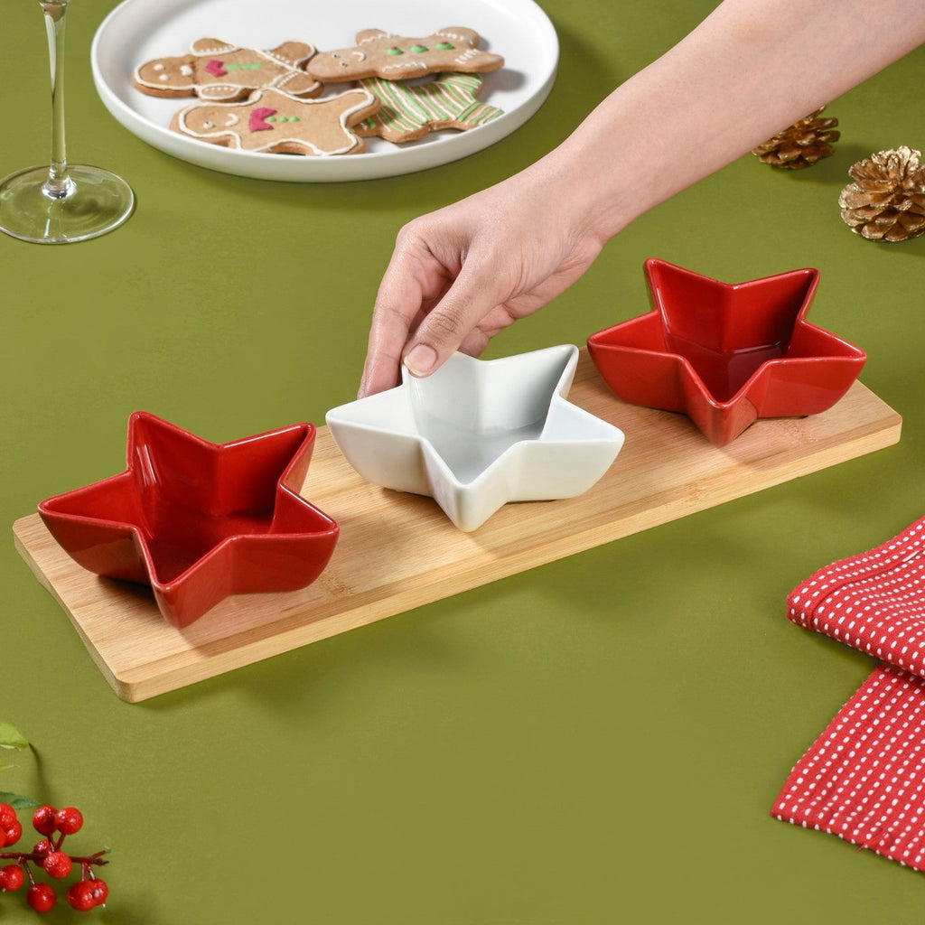 Ceramic Star Bowls Platter Set Of 4 Nestasia