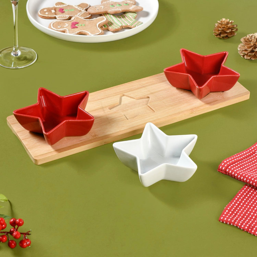 Ceramic Star Bowls Platter Set Of 4 Nestasia