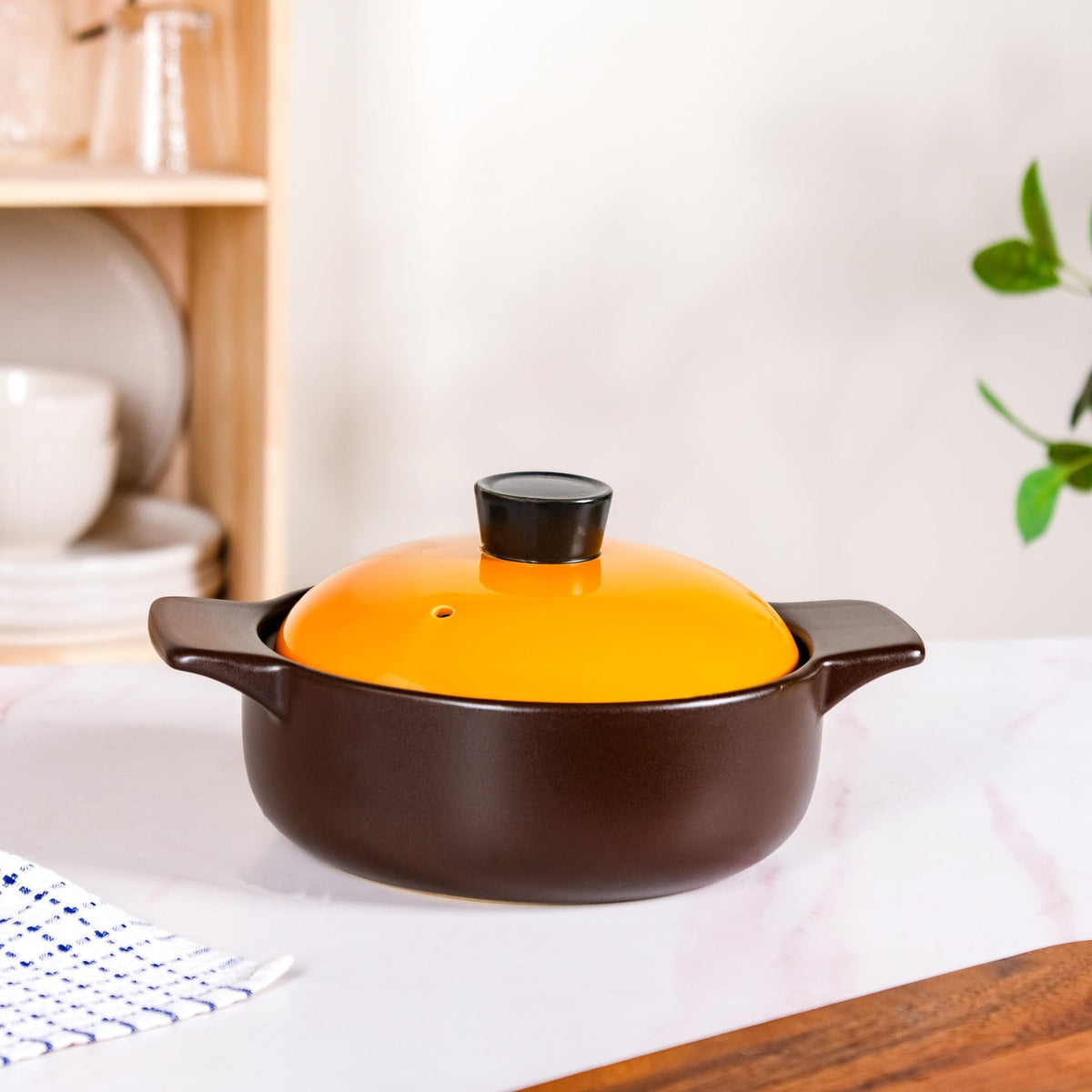 Clementine Ceramic Tureen Cooking Pot With Lid 2300ml Nestasia