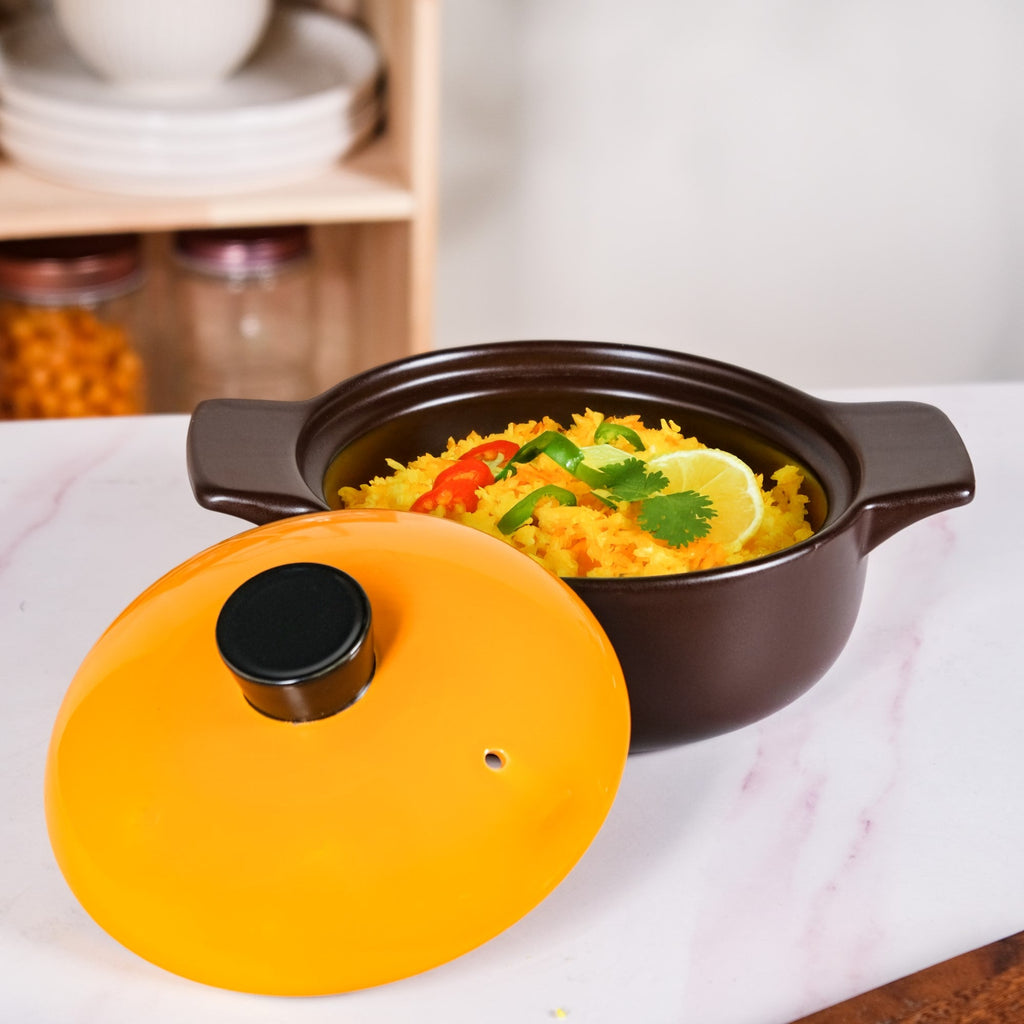 Clementine Ceramic Tureen Cooking Pot With Lid 2300ml Nestasia