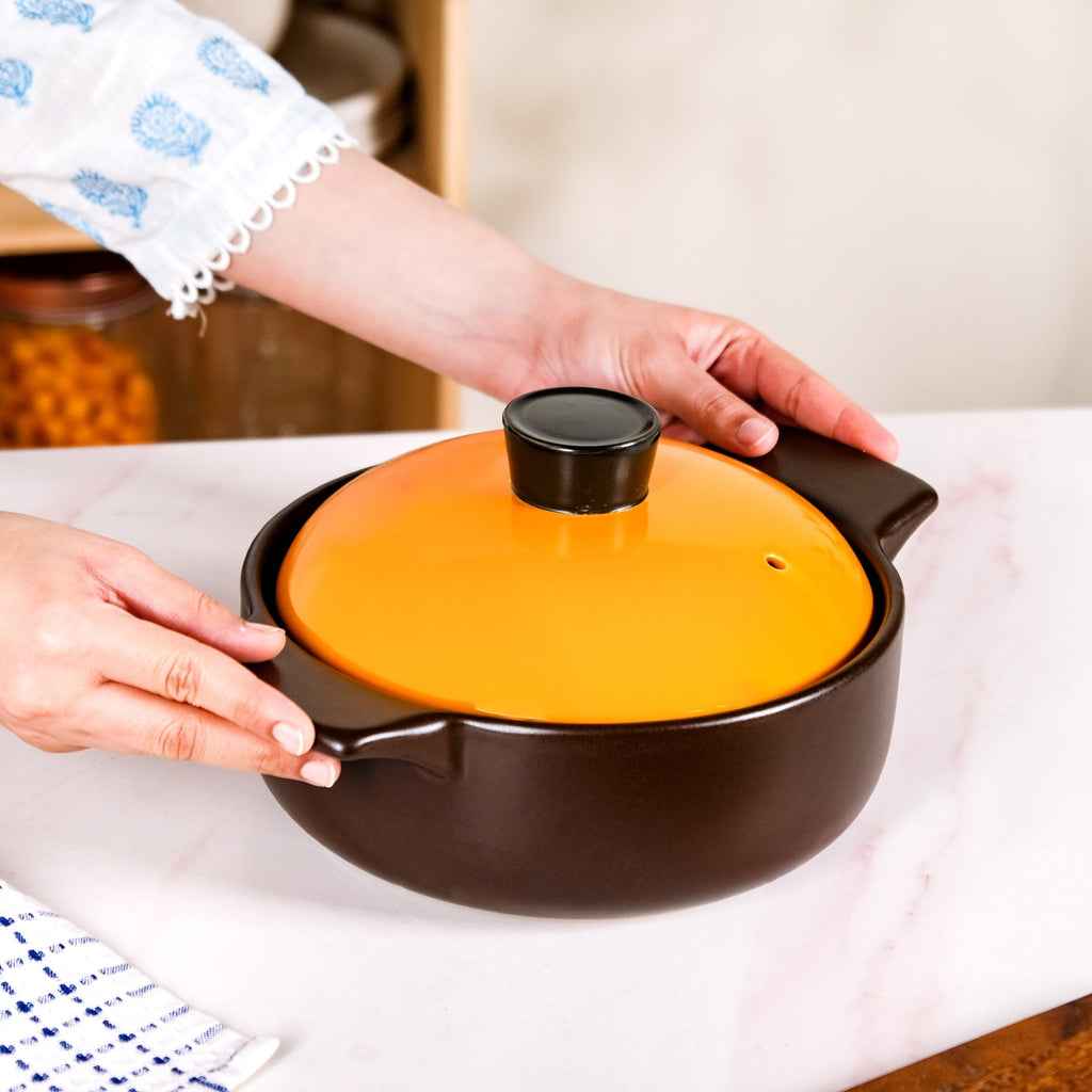 Clementine Ceramic Tureen Cooking Pot With Lid 2300ml Nestasia