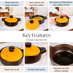 Clementine Ceramic Tureen Cooking Pot With Lid 2300ml Nestasia
