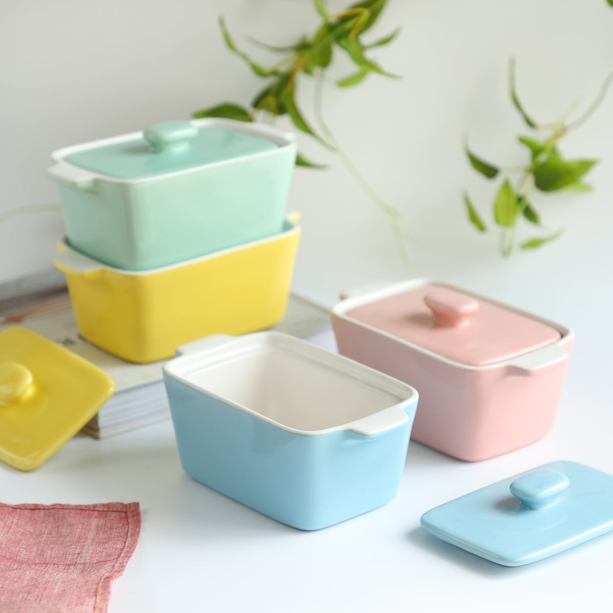 Ceramic Pastel Bowl- Rectangle Nestasia