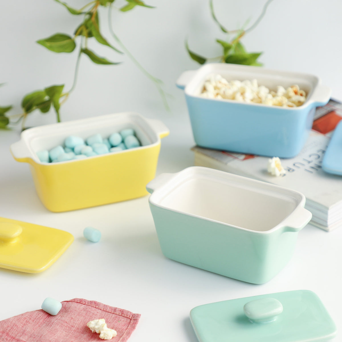 Ceramic Pastel Bowl- Rectangle Nestasia